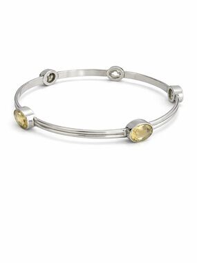 Sterling Silver Citrine Bangle Bracelet New